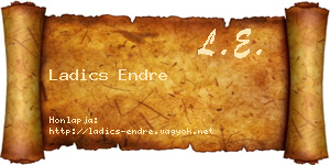 Ladics Endre névjegykártya